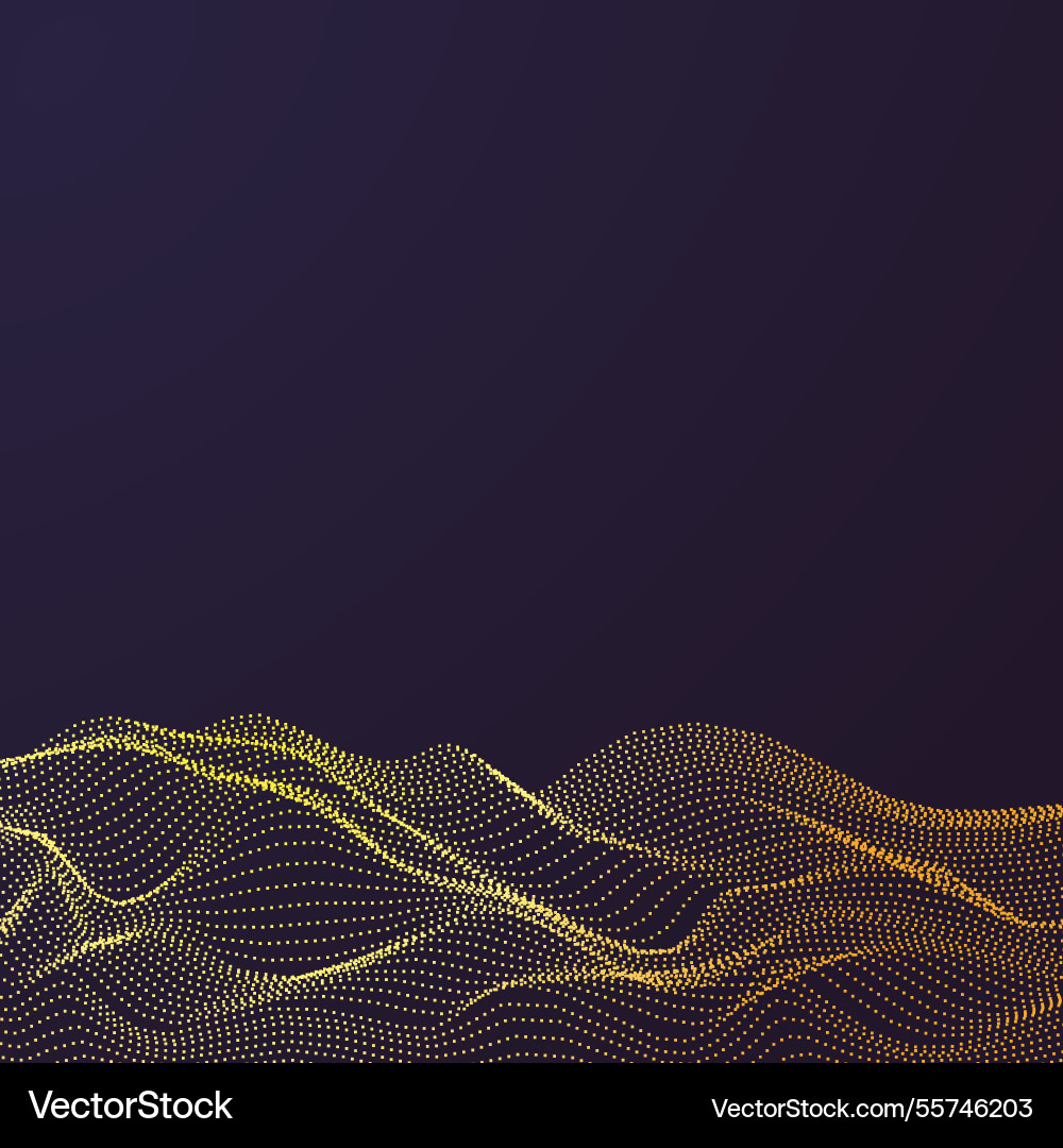 Abstract golden particles net background Vector Image
