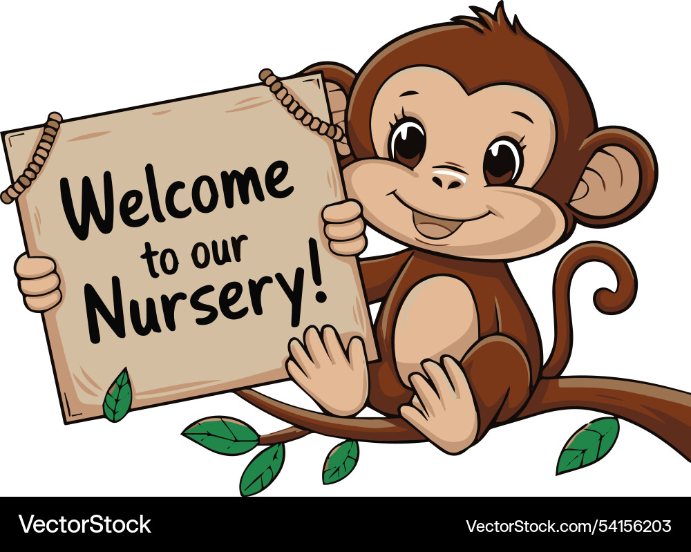 An of a monkey with the text Vector Image