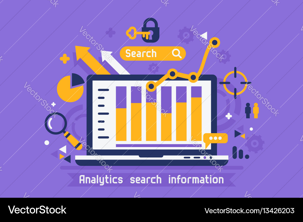 Analytics & Data Search vector image