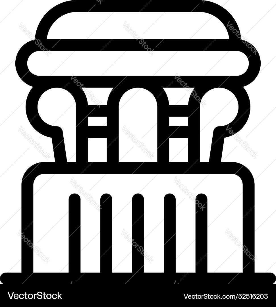 Ancient building with columns representing vector image