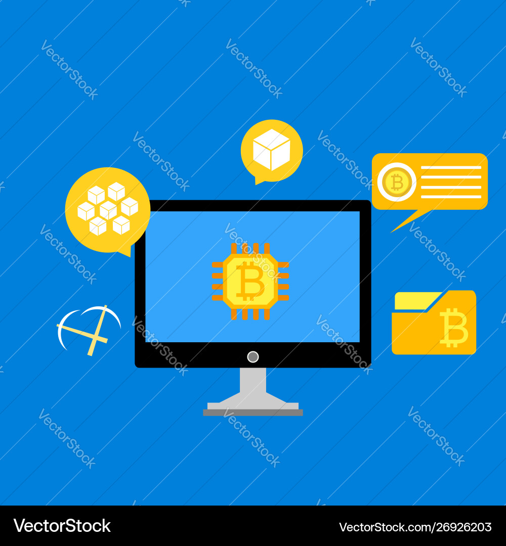 Blockchain scheme mining crypto currency server Blockchain scheme mining crypto currency server Vector Image
