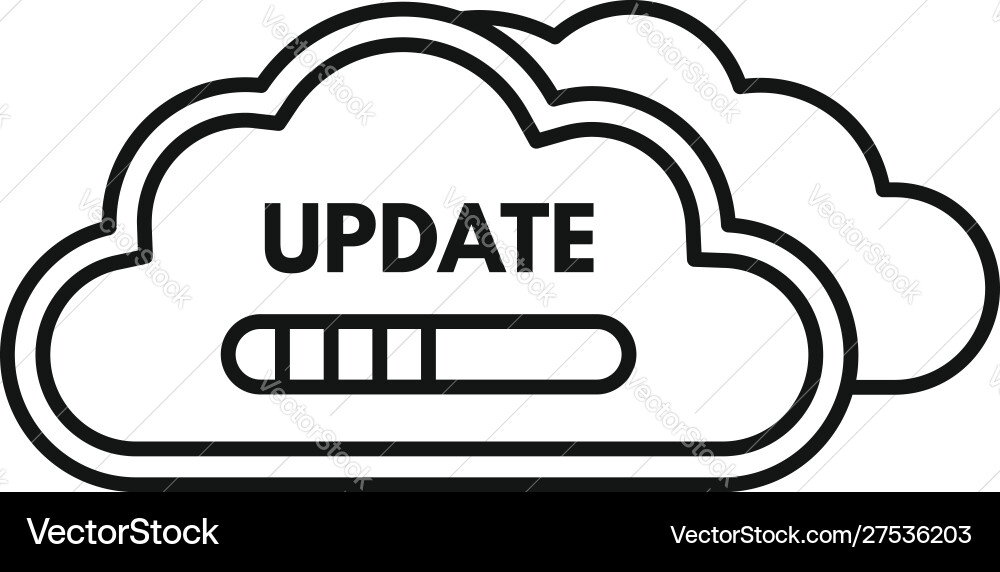 Cloud data update icon outline style Cloud data update icon outline style vector image