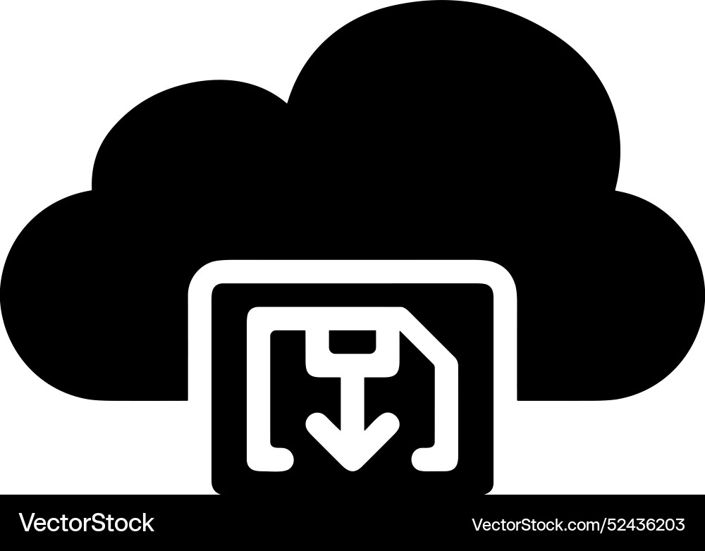 Cloud storage icon symbol image of the database Cloud storage icon symbol image of the database Vector Image