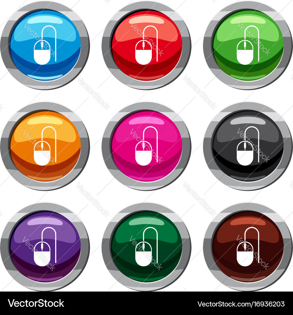 Computer mouse set 9 collection vector image