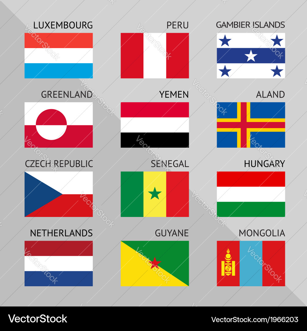 Flags of world flat set number 04 Vector Image