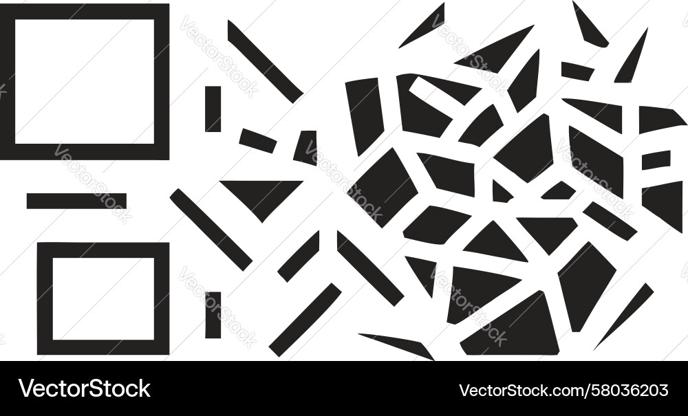 Fragmented QR Code Tech Art Vector Image