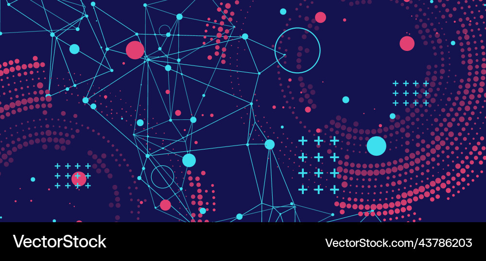 Halftone science background with connecting dots Halftone science background with connecting dots Vector Image
