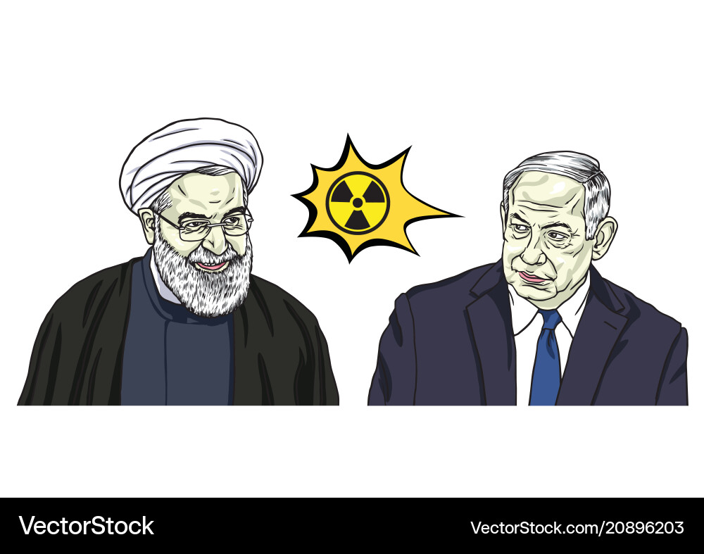 Hassan rouhani and benjamin netanyahu Vector Image