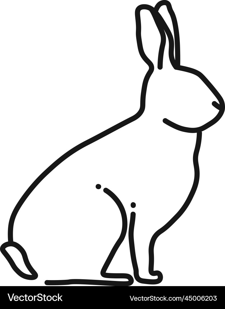 Kaninchen schwarze Linie Symbol Hase Tier Ikone Kaninchen schwarze Linie Symbol Hase Tier Ikone vektorbild