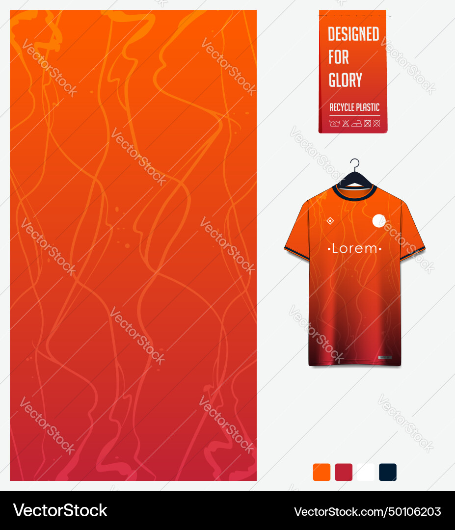 Orange Soccer Jersey Fabric Vector Image