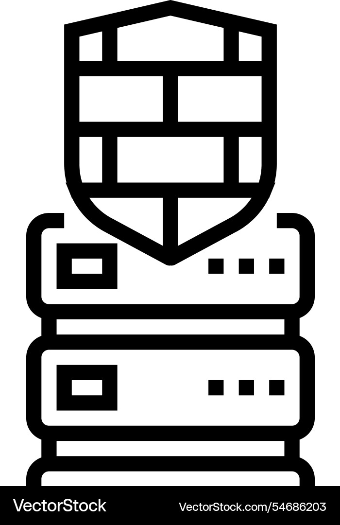 Security firewall data center line icon Security firewall data center line icon vector image