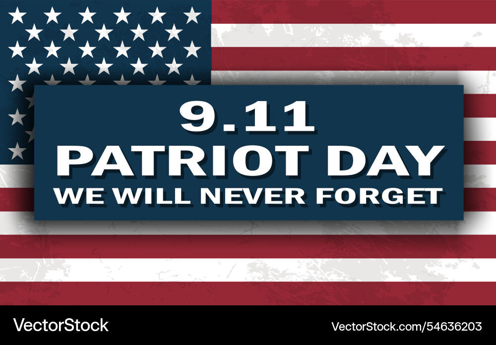 Sept 11 patriot day usa flag poster Vector Image