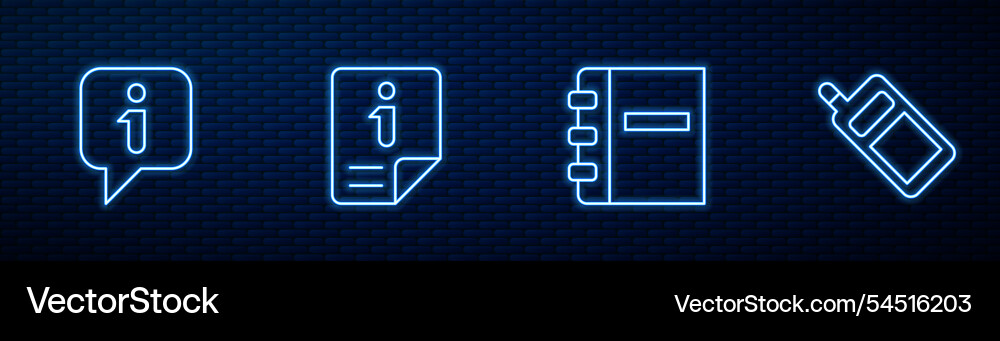 Set line notebook information and mobile phone Set line notebook information and mobile phone vector image