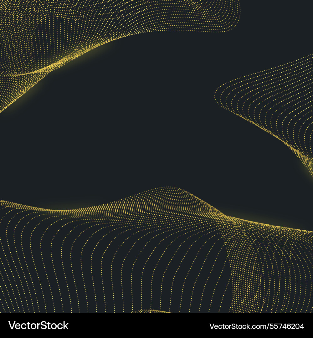 Abstract golden particles net background Vector Image
