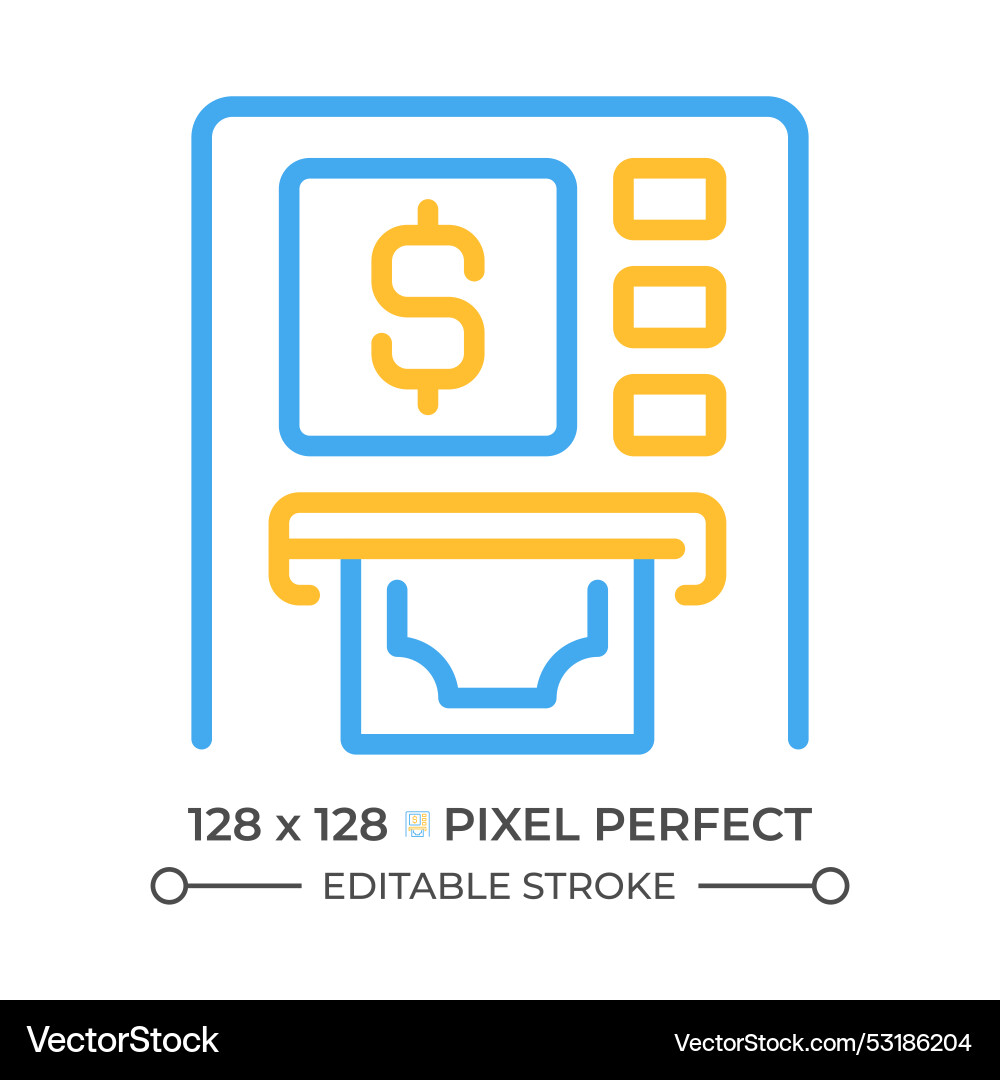 Atm two color line icon Atm two color line icon vector image