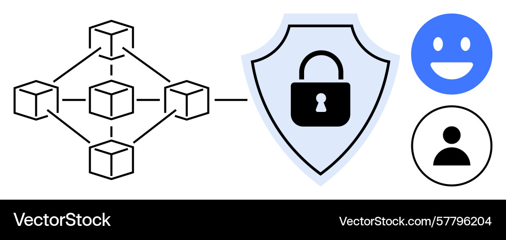 Blockchain technology for security and user Blockchain technology for security and user vector image