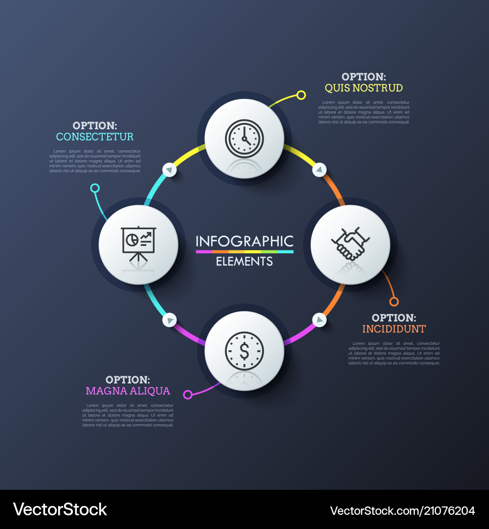 Circular Diagram with Play Buttons vector image