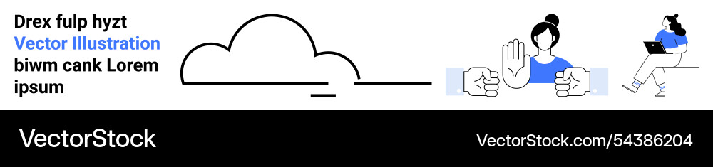 Cloud computing and remote work modern Vector Image