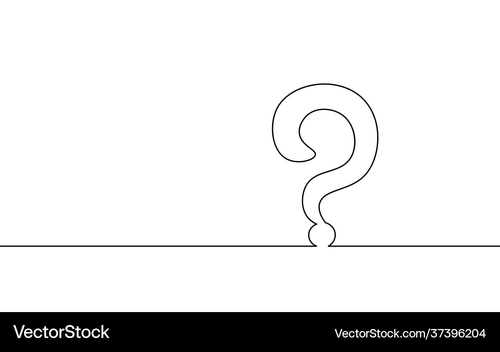 Continuous Line Question Mark vector image