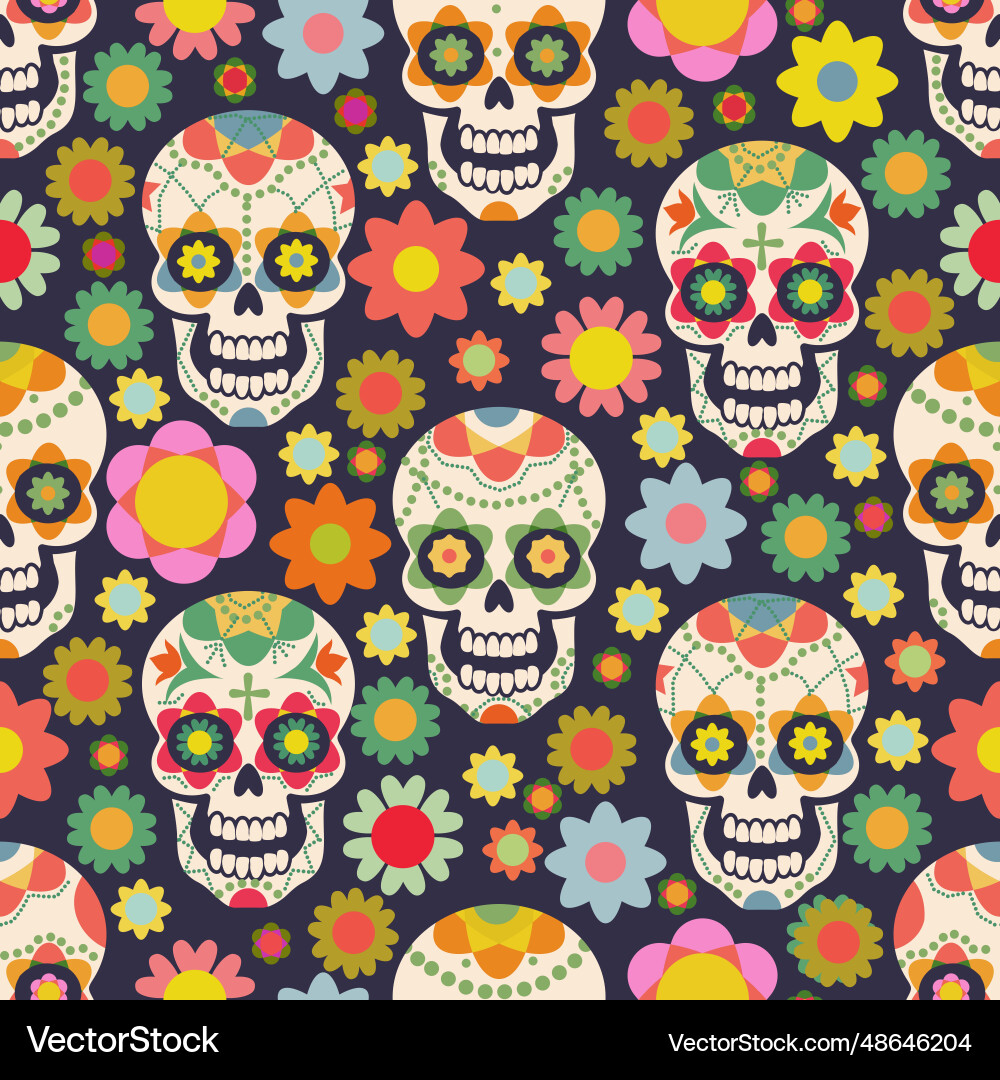 Day of the dead seamless pattern Day of the dead seamless pattern vector image