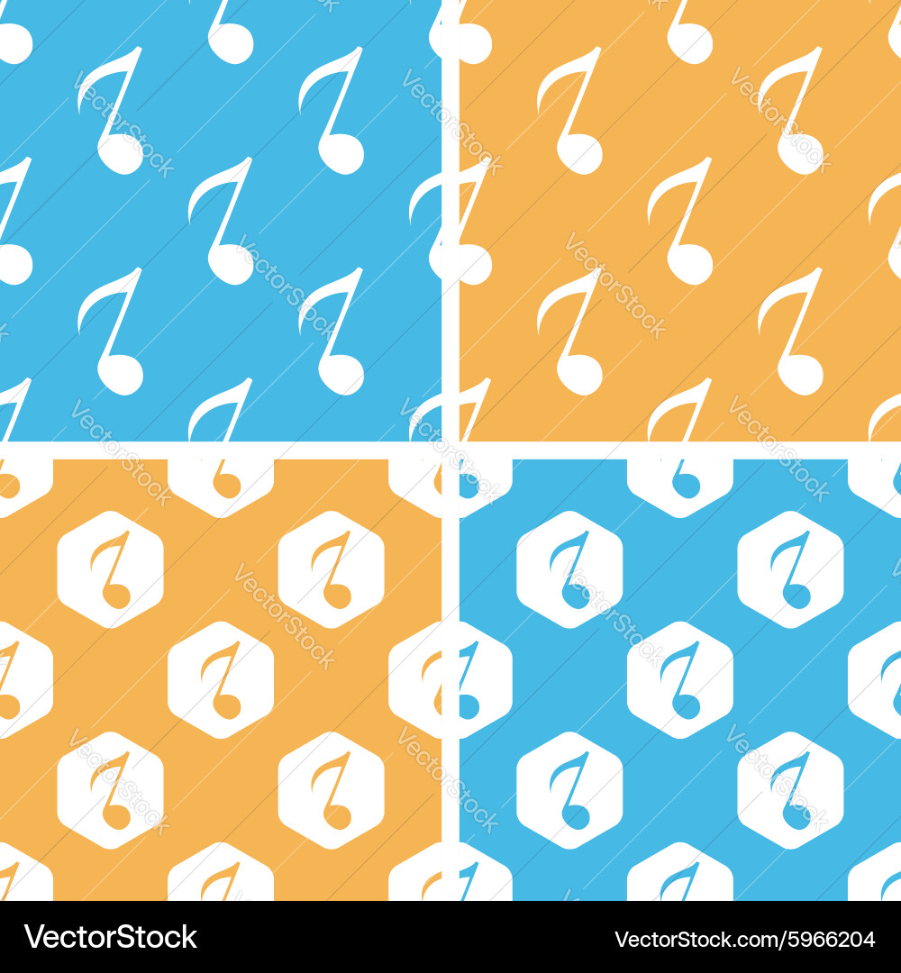 Eighth note pattern set colored Vector Image