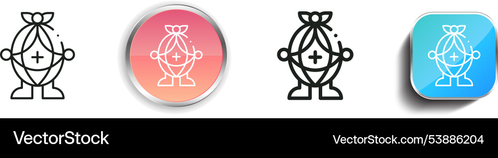 Faberge icon thin linear regular and button style Vector Image