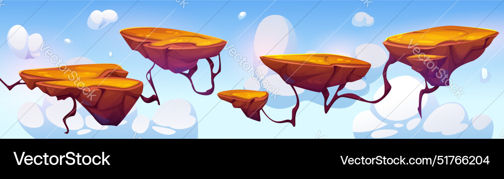 Floating island platform for arcade game level Floating island platform for arcade game level vector image