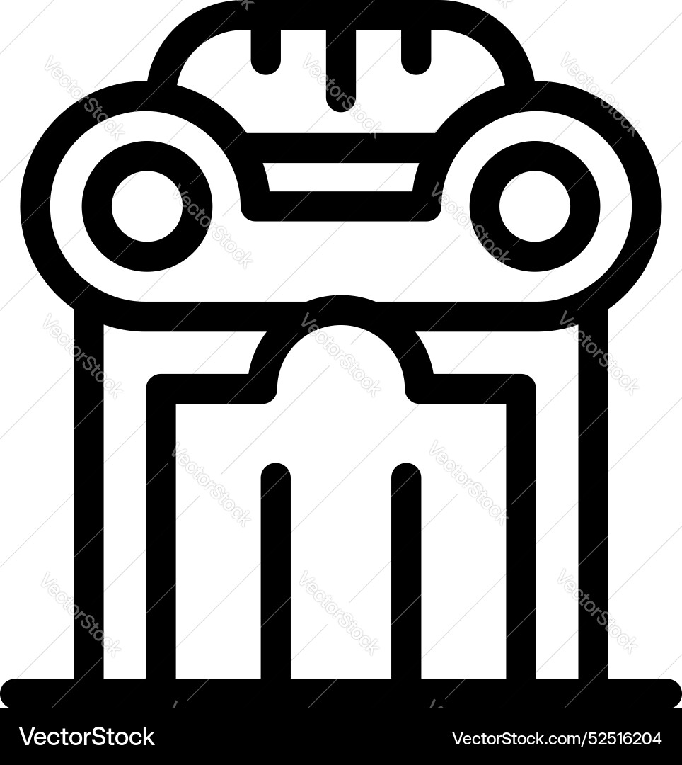 Ionic order column standing on base showing Ionic order column standing on base showing vector image