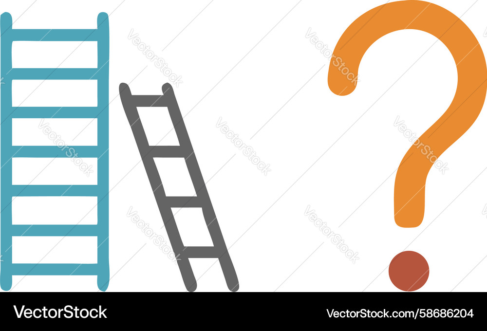 Multiple ladders with question marks choice Vector Image