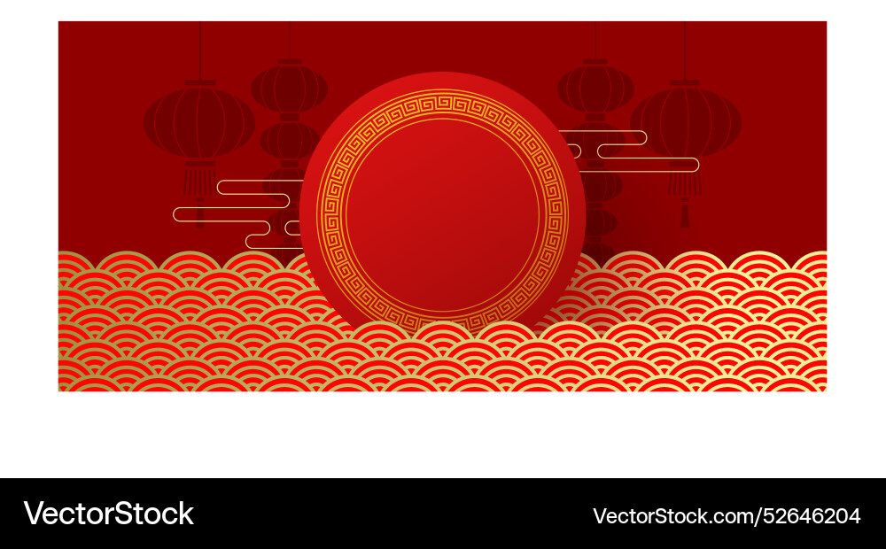 Oriental background template with waves pattern Vector Image