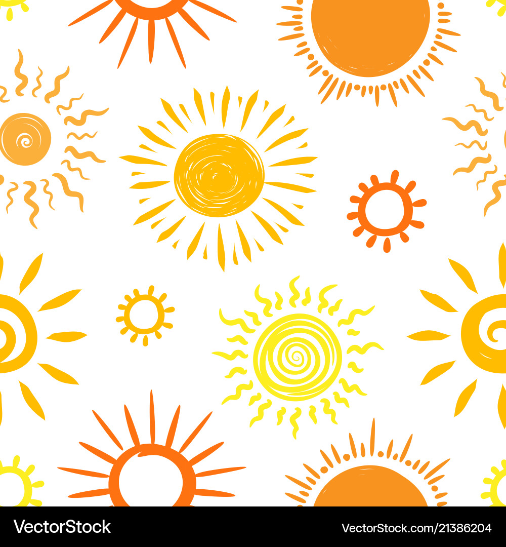 Sun sketch pattern vector image