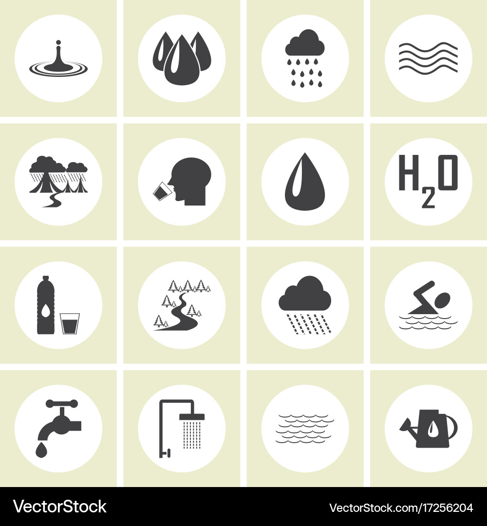 Water icons for web Vector Image