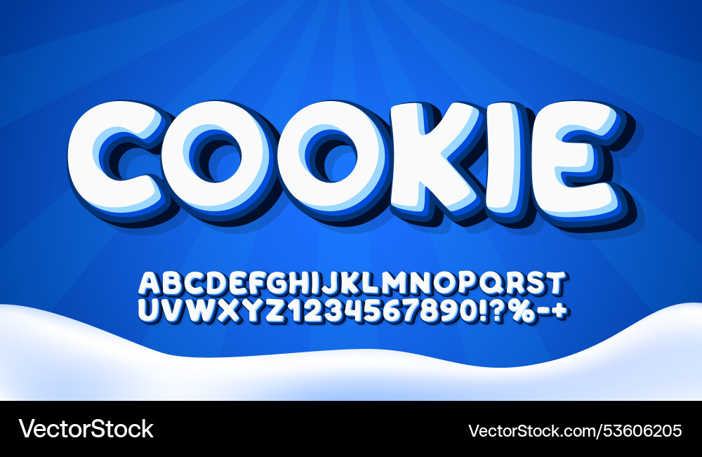 Cookie font set collection letters and numbers Cookie font set collection letters and numbers vector image