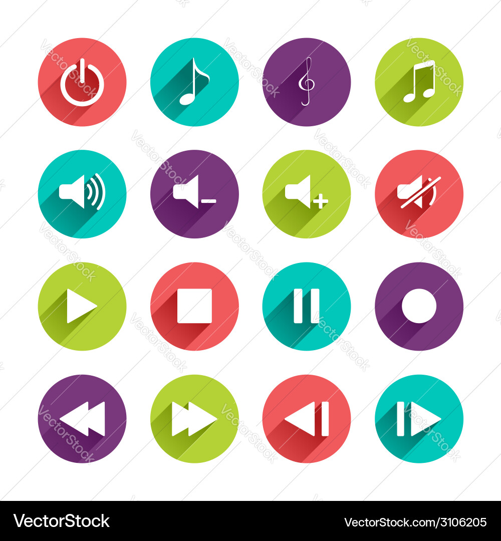 Flat application icons set vector image