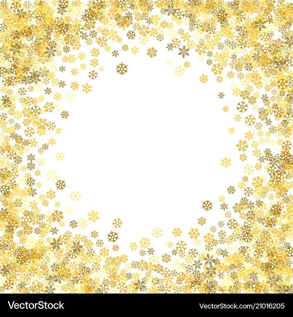 Frame or border of random scatter snowflakes Vector Image