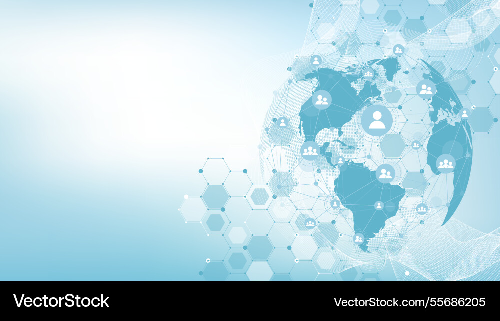Global network connection concept big data Vector Image