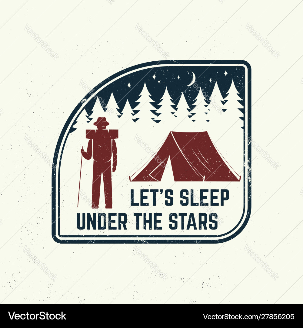 Let s sleep under stars slogan summer camp vector image