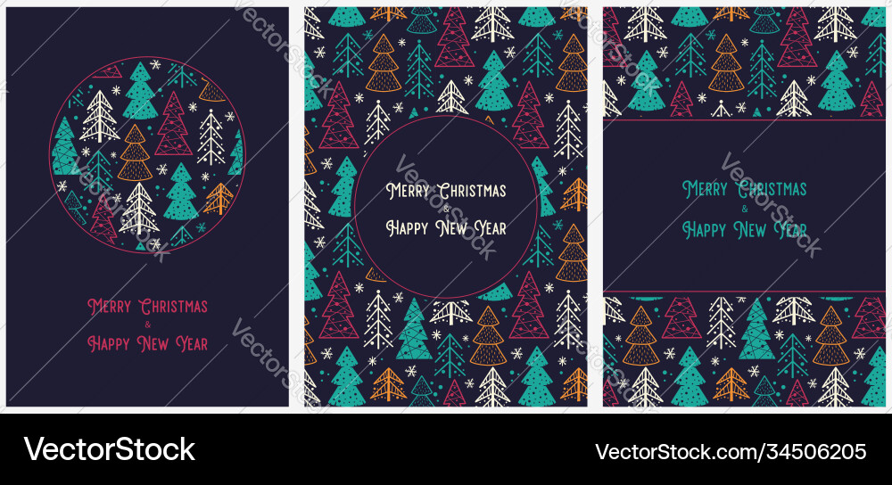 Postkarte Weihnachtswald für Neujahrsurlaub Postkarte Weihnachtswald für Neujahrsurlaub vektorbild