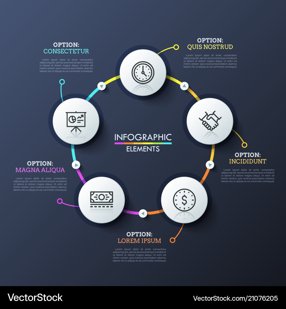 Round Flowchart with Circular Elements vector image