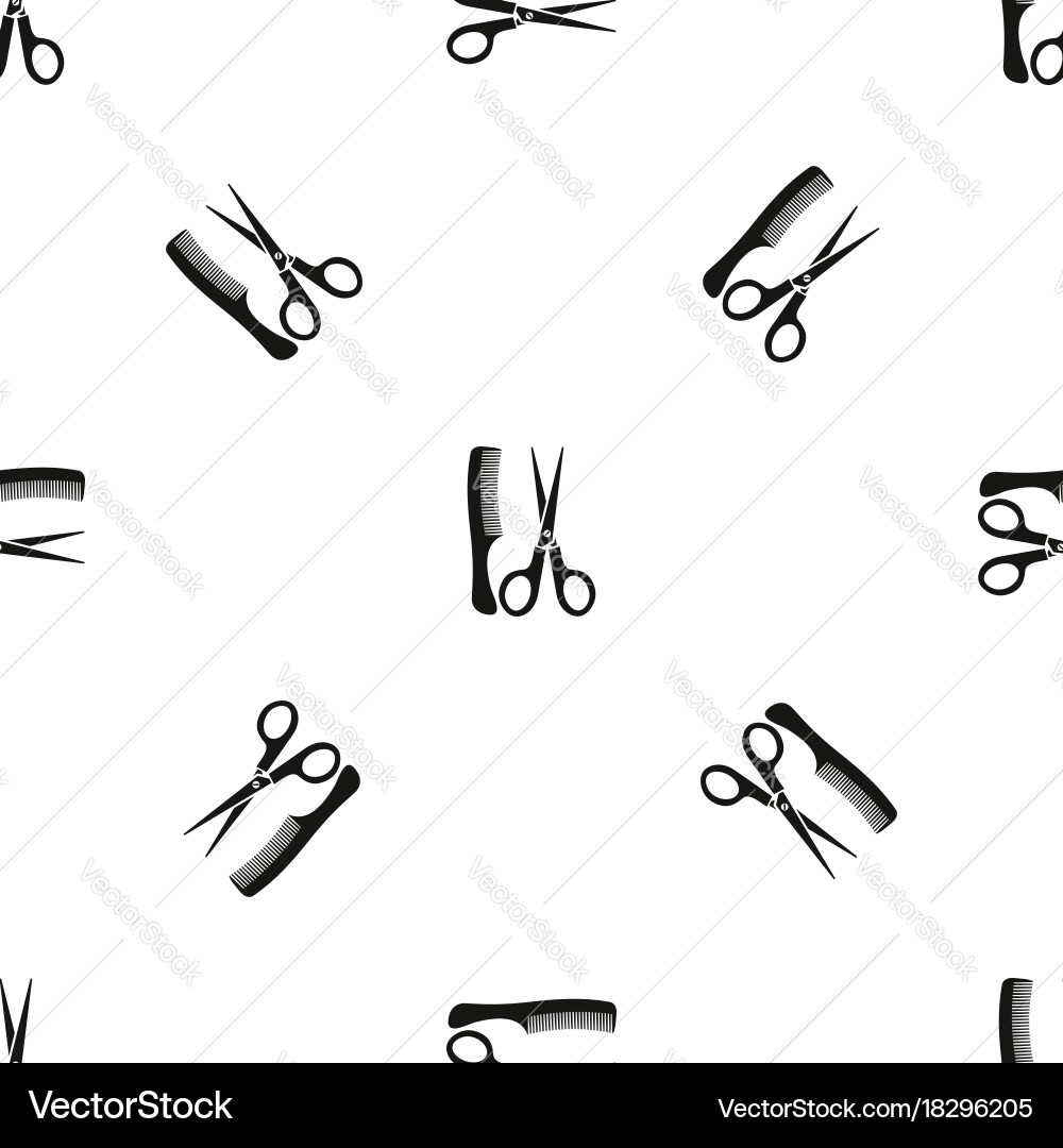 Scissors and Comb Pattern vector image