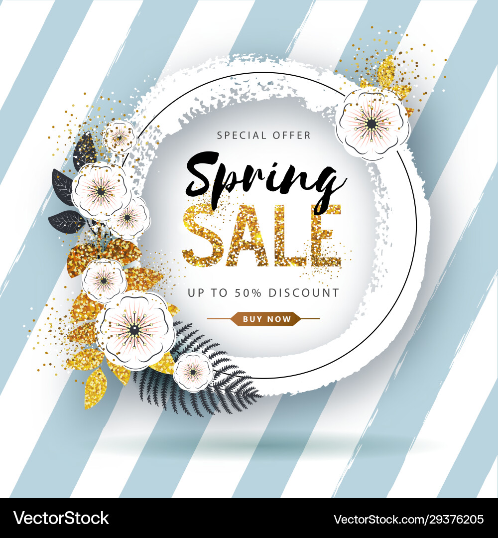 Spring sale Poster mit voller Blüte Blumen Spring sale Poster mit voller Blüte Blumen vektorbild