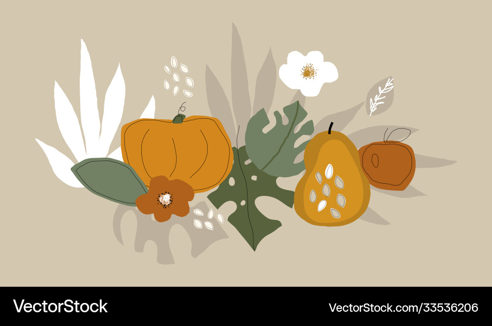 Autumn Botanical Pattern vector image