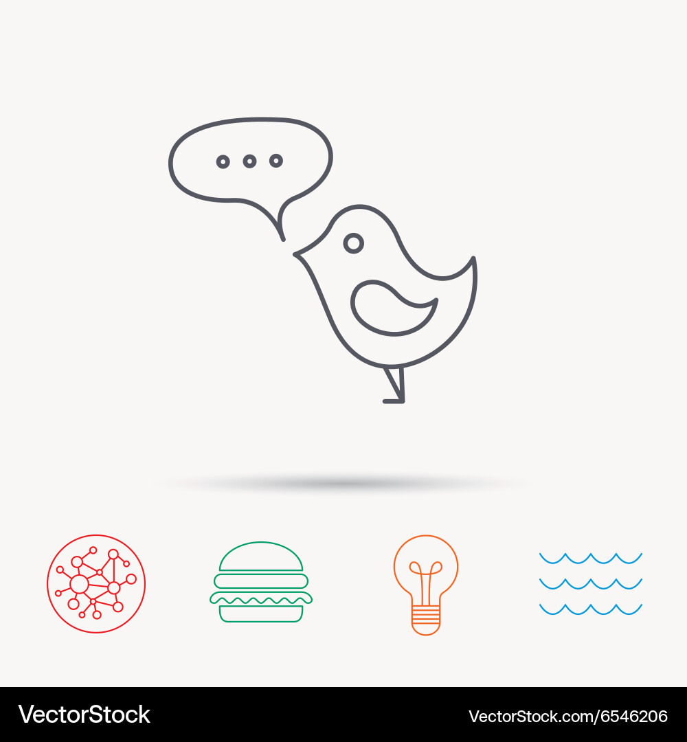 Bird with speech bubble icon short messages Vector Image