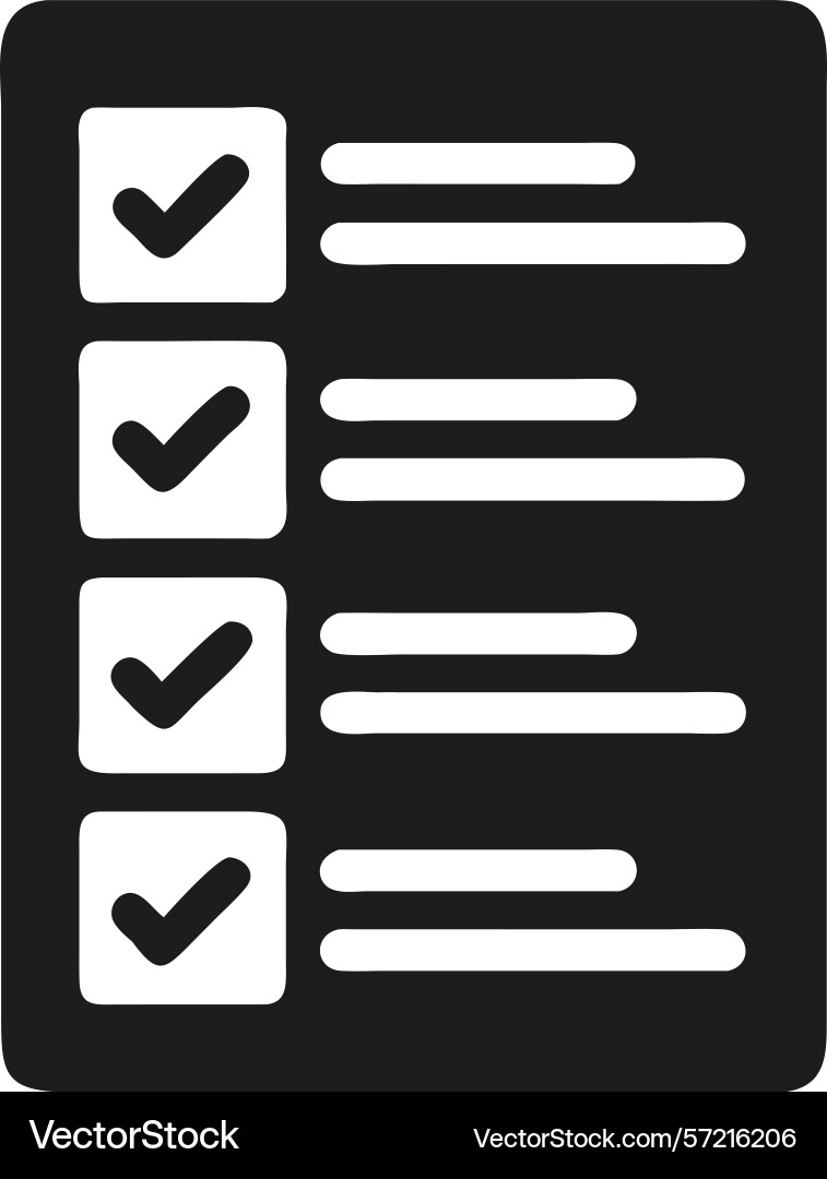 Checklist icon with approved items representing Vector Image
