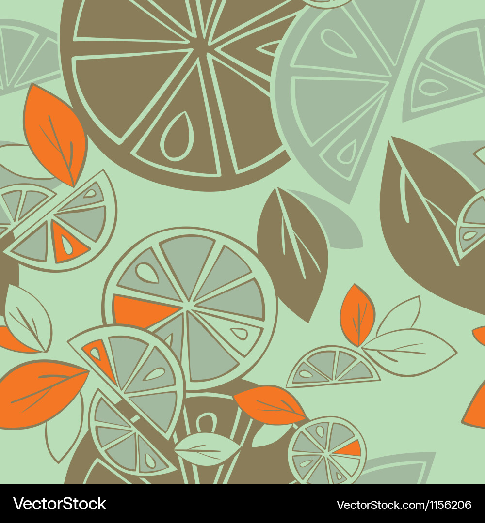 Citrus Slice Seamless Pattern Vector Image