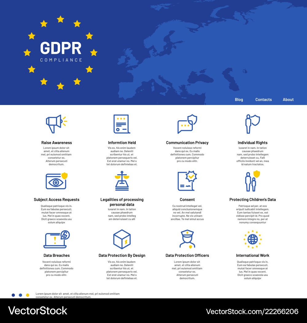 Gdpr concept general data protection regulation vector image