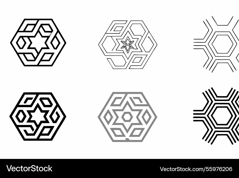 Geometric pattern with interlocking hexagons vector image