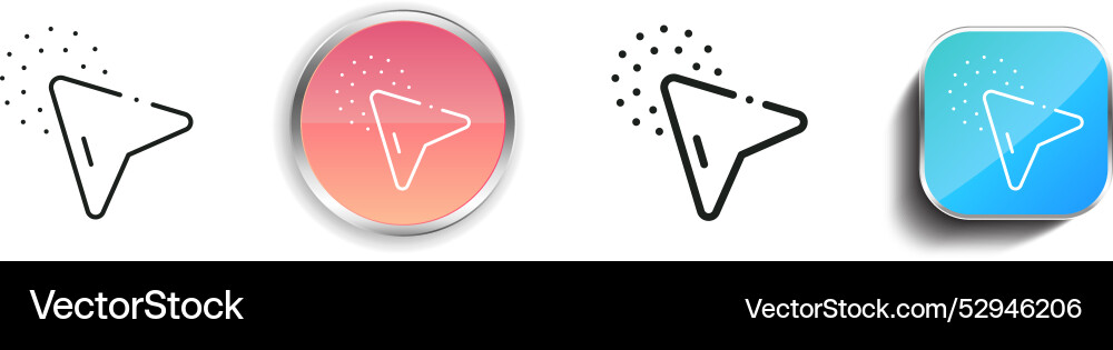 Klicken Sie auf Symbol dünn linear regelmäßig und Knopf Stil Klicken Sie auf Symbol dünn linear regelmäßig und Knopf Stil vektorbild