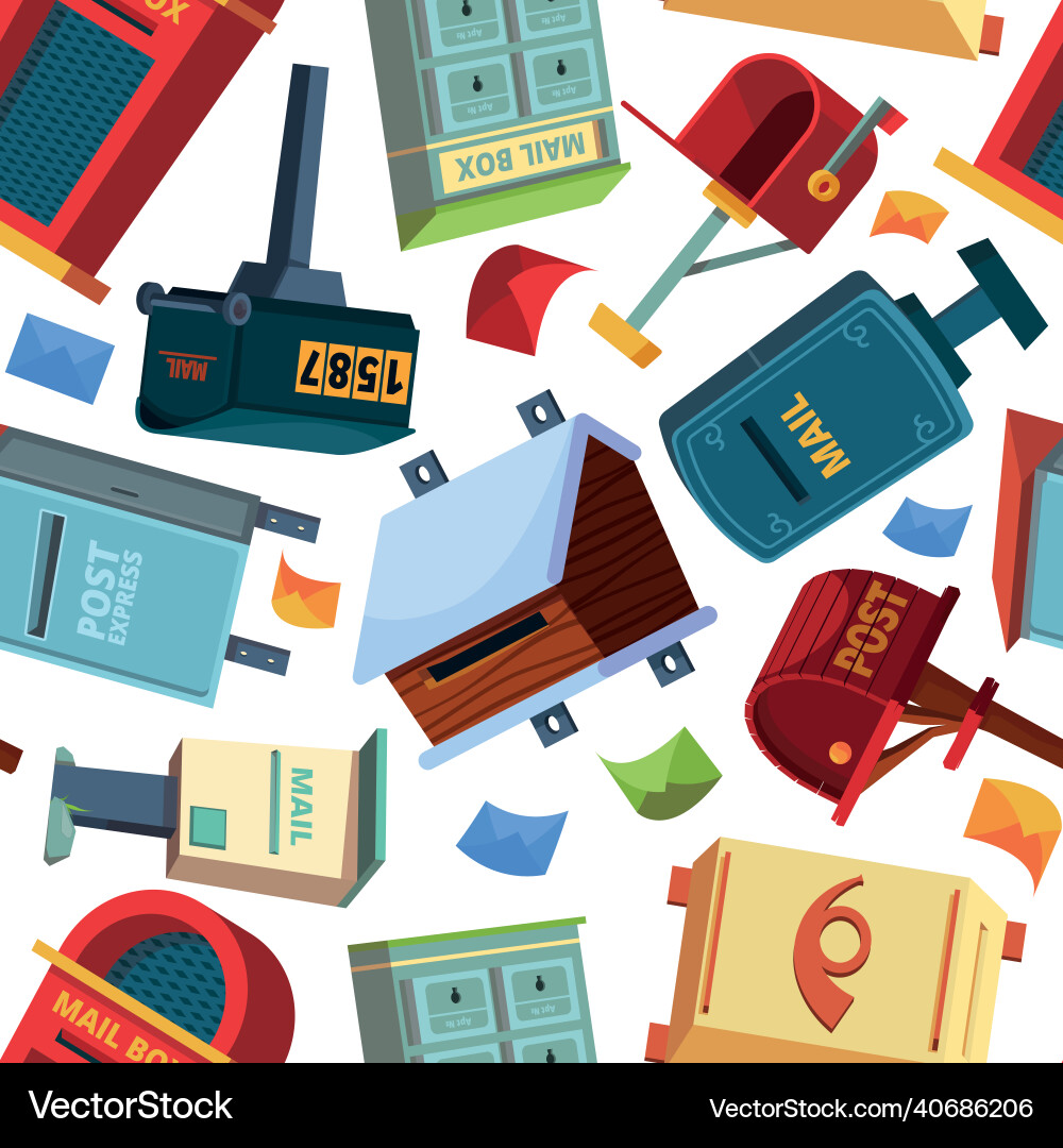 Mailboxes pattern correspondence containers Mailboxes pattern correspondence containers vector image