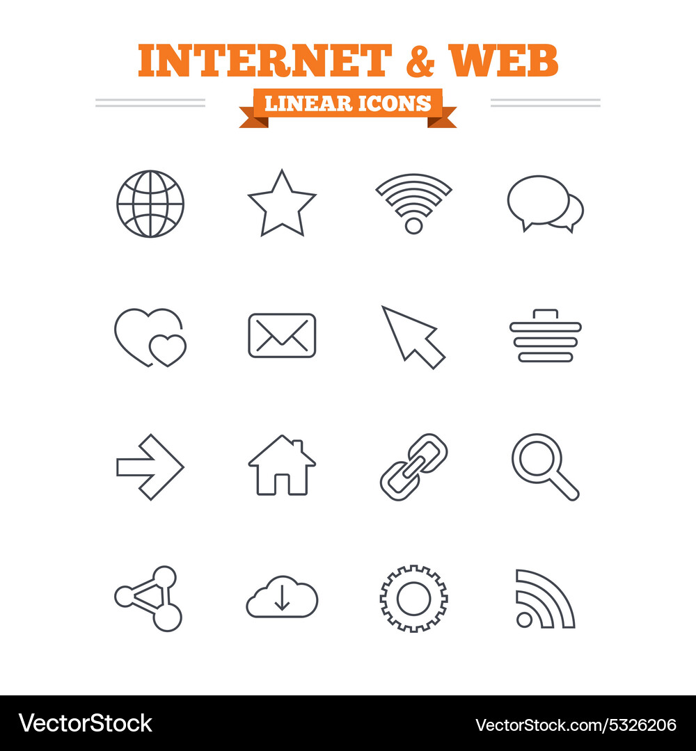 Modern Web & Internet Icon Set Vector Image